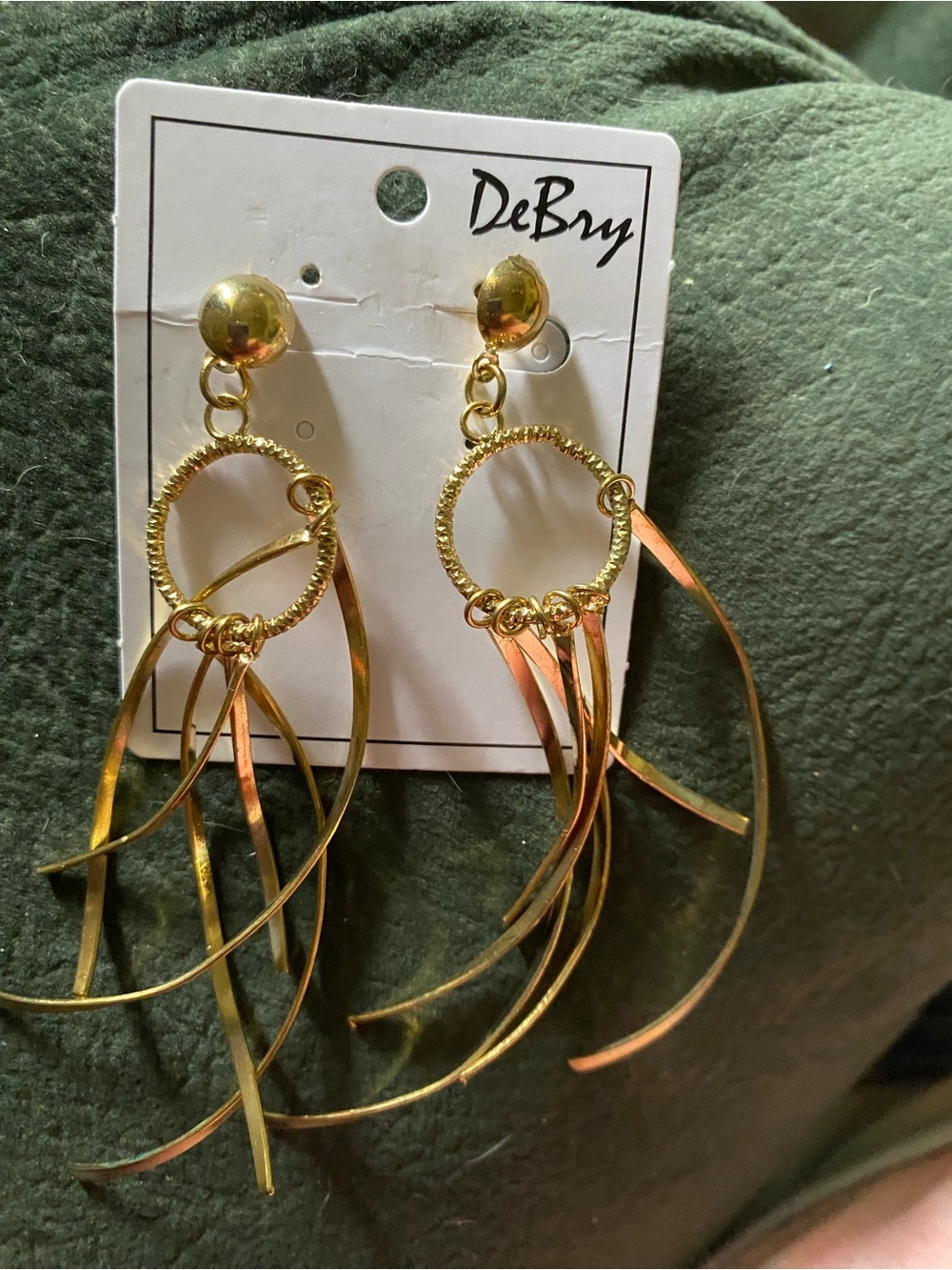 Deb Gold-Tone Multi Strand Hoop Dangle Earrings